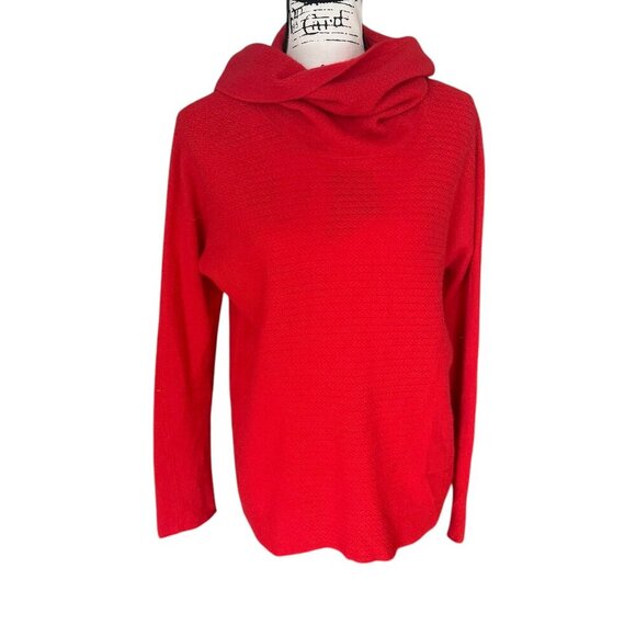 Ellen Tracy Red Cashmere Crewneck Sweater Size L - Picture 1 of 4